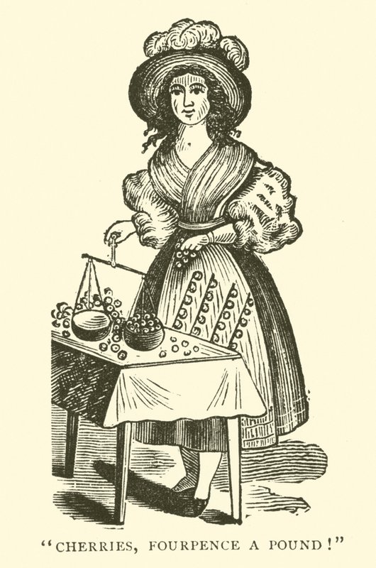 Kiraz satıcısı (tahta baskı) by English School