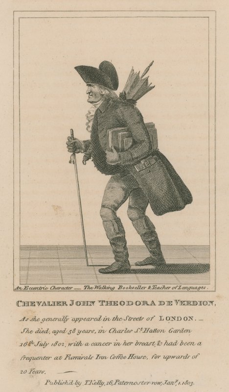 Chevalier John Theodora De Verdion, Yürüyen Kitapçı ve Dil Öğretmeni by English School