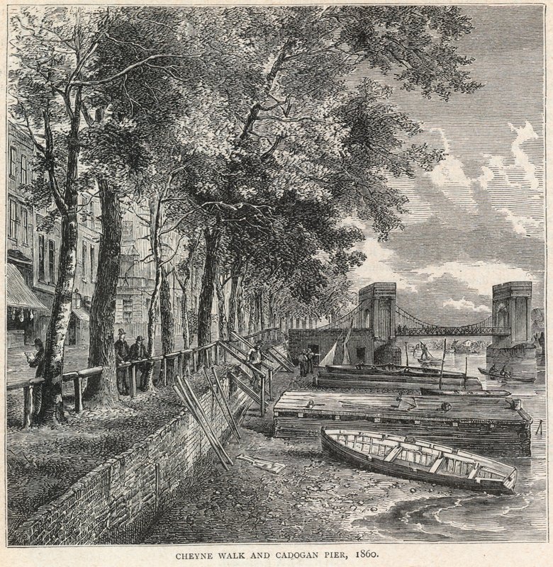 Cheyne Yürüyüşü ve Cadogan İskelesi, 1860 by English School