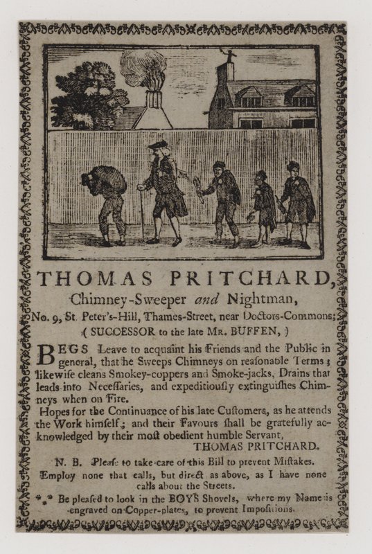 Baca Süpürgeleri, Thomas Pritchard, ticari kart by English School