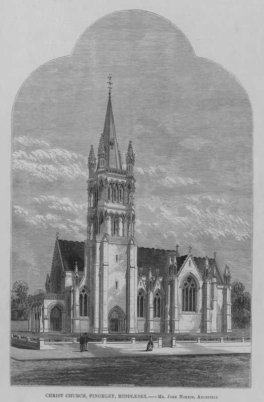 Christ Church, Finchley, Middlesex (gravür) by English School