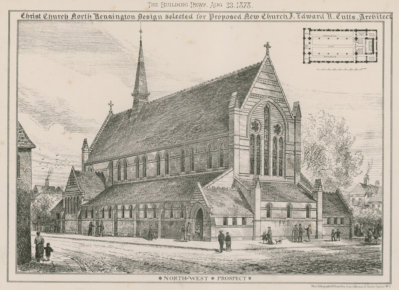Christ Church, North Kensington: önerilen yeni kilise için seçilen tasarım by English School