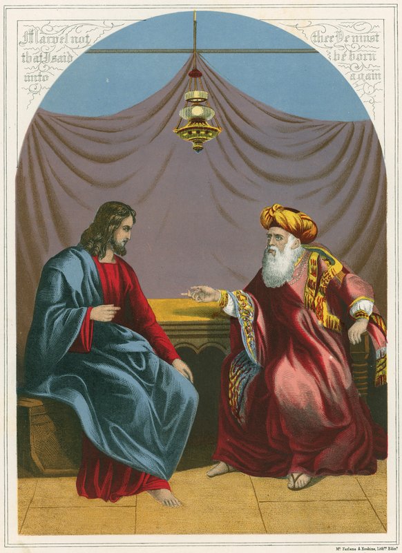 İsa ve Nikodim by English School