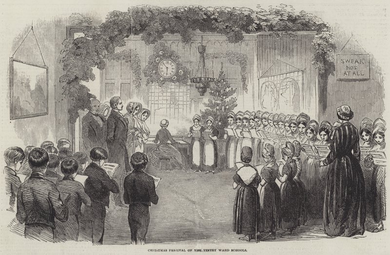 Vintry Ward Okullarının Noel Festivali (gravür) by English School