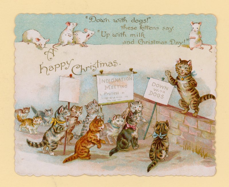 Kediler ve fareler ile Noel kartı by English School