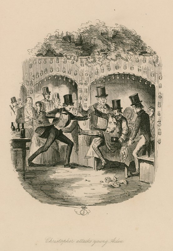 Christopher genç Aiden'a saldırır; Vauxhall Bahçeleri, Londra by English School