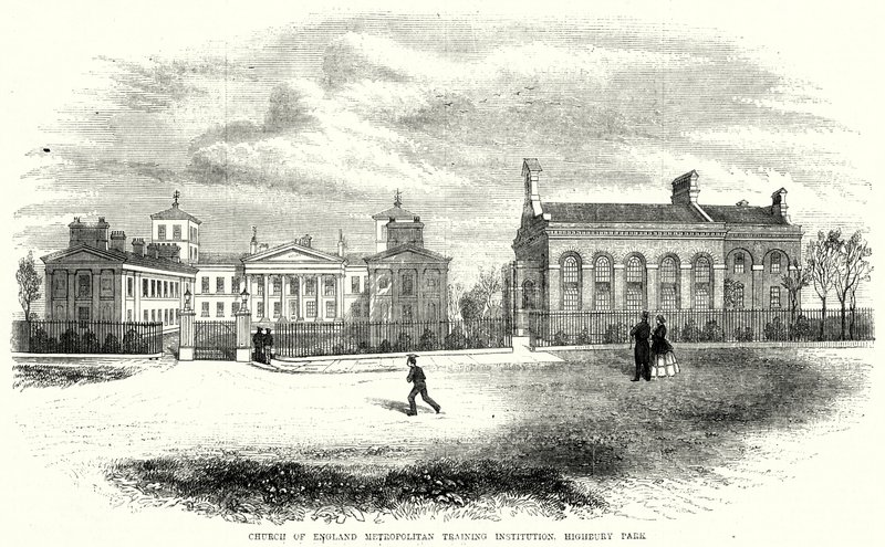 İngiltere Metropolitan Eğitim Kurumu Kilisesi, Highbury Park (gravür) by English School