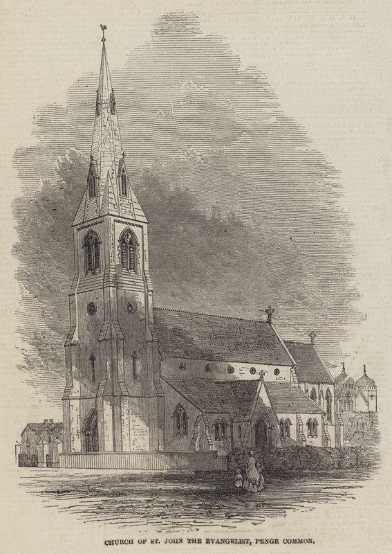 Aziz John Evangelist Kilisesi, Penge Common (gravür) by English School