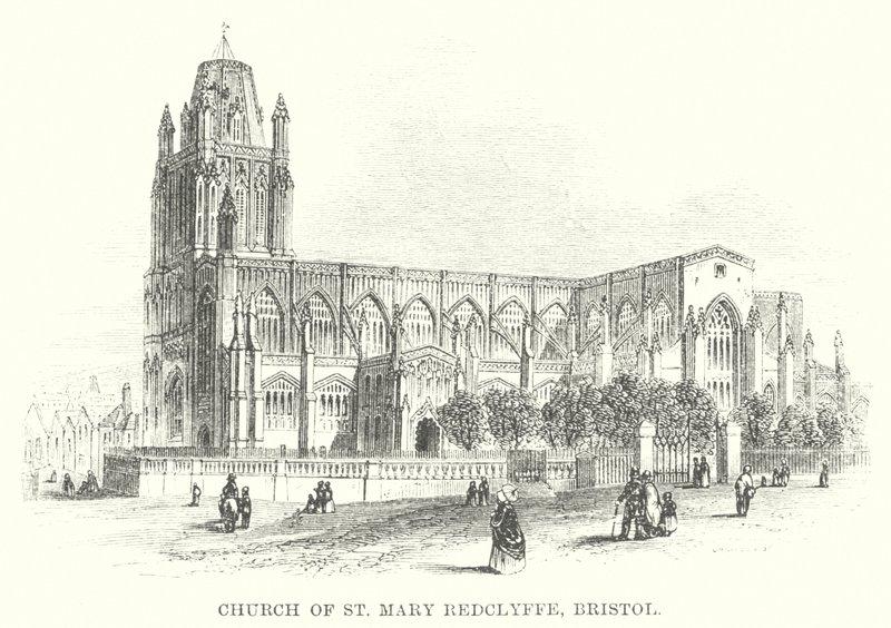 St Mary Redclyffe Kilisesi, Bristol (gravür) by English School