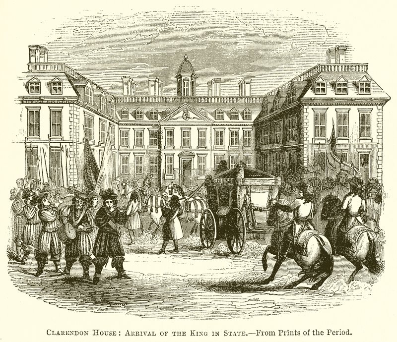 Clarendon House: Kralın Eyalete Gelişi by English School