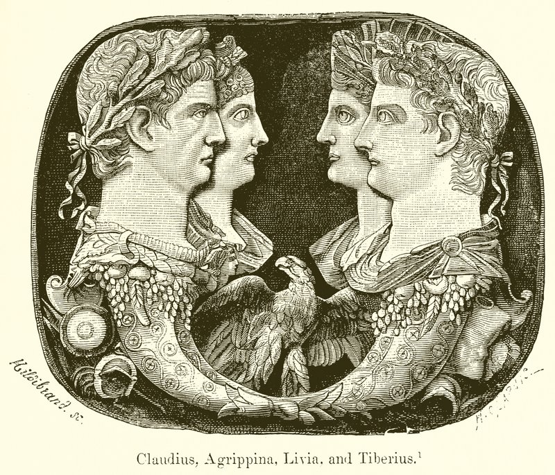 Claudius, Agrippina, Livia ve Tiberius by English School