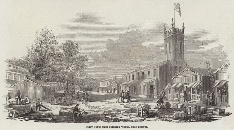 Bristol yakınlarındaki Clift-House Demir İnşaat İşleri (gravür) by English School