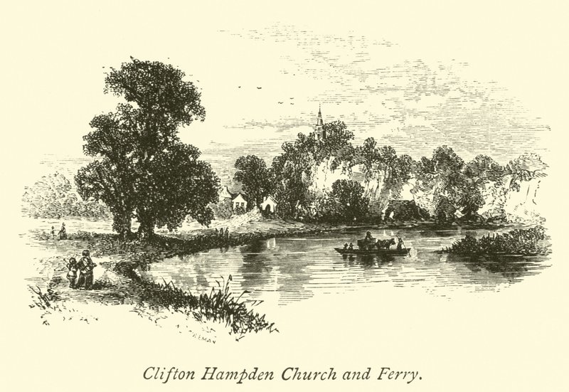Clifton Hampden Kilisesi ve Feribot by English School
