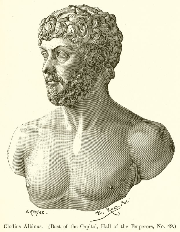 Clodius Albinus. (Capitol Büstü, İmparatorlar Salonu, No. 49) by English School