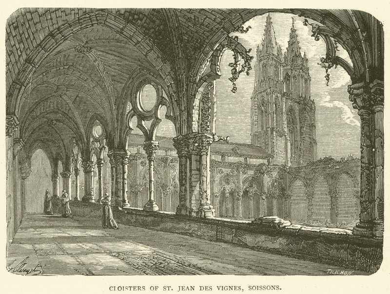 St Jean des Vignes Manastırları, Soissons (gravür) by English School