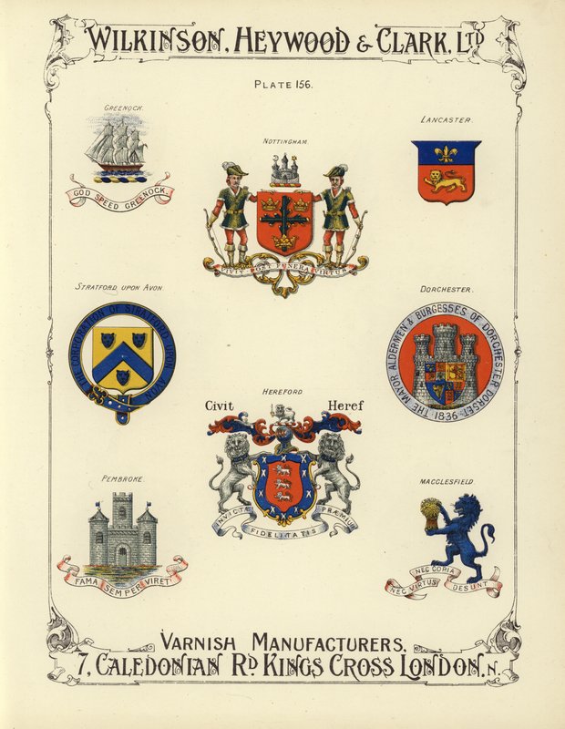 İngiliz kasaba ve şehirlerinin arması (chromolitho) by English School