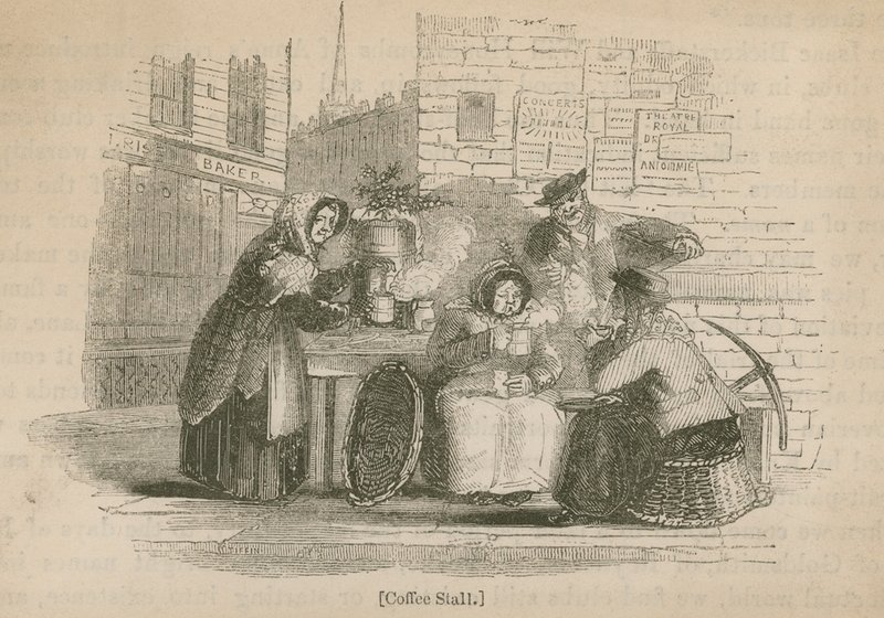 Londra sokağında kahve tezgahı by English School