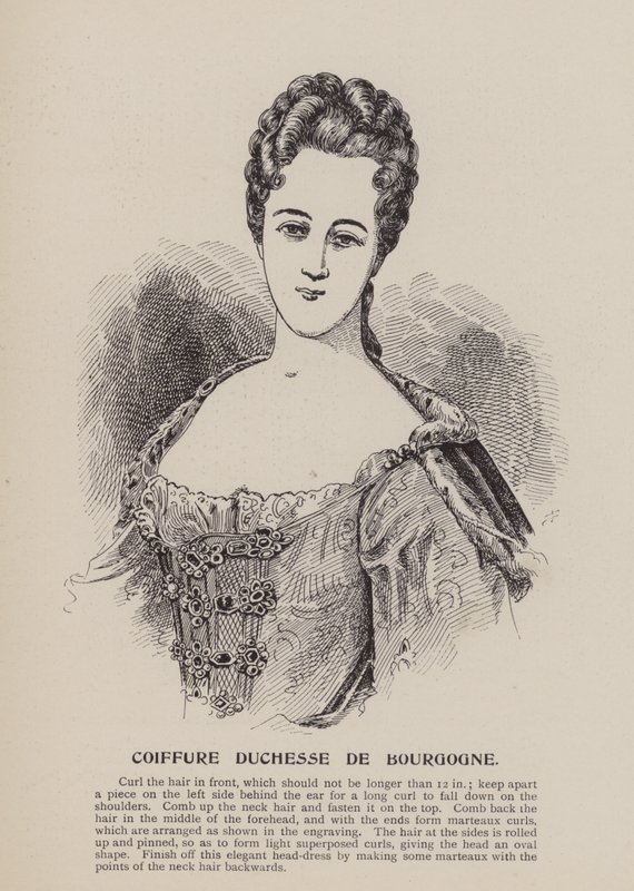 Duchesse de Bourgogne saç modeli (gravür) by English School