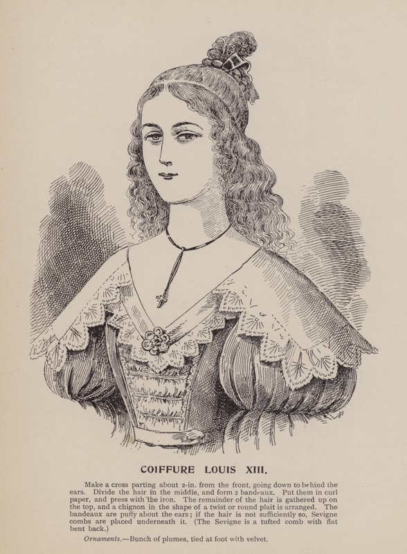 Louis XIII saç modeli (gravür) by English School