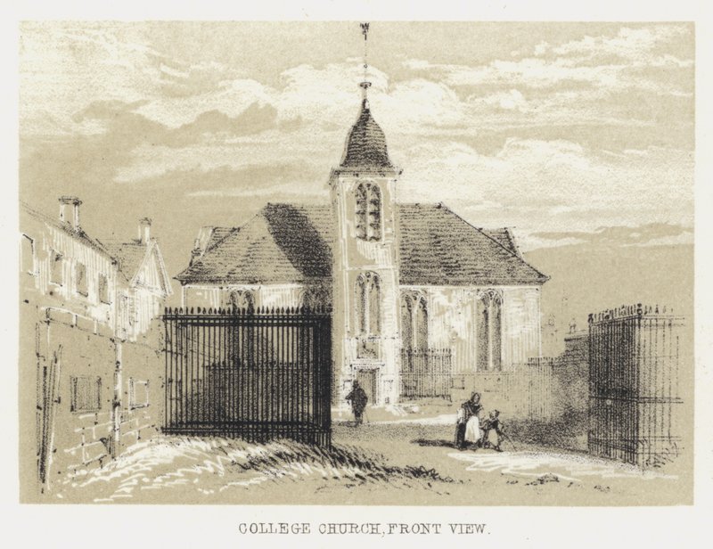 Kolej Kilisesi, Önden Görünüm (gravür) by English School