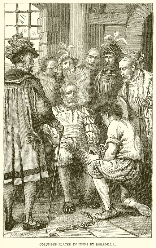 Columbus, Bobadilla tarafından Irons'a yerleştirildi by English School