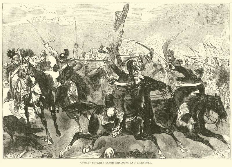 Sakson Ejderhaları ve Chasseurs arasındaki savaş, Eylül 1870 by English School