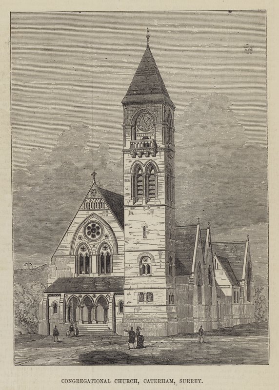 Cemaat Kilisesi, Caterham, Surrey (gravür) by English School