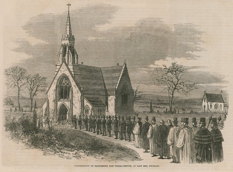Marylebone yeni mezarlığının kutsanması by English School