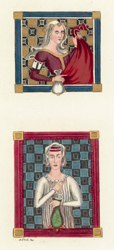 Constance Queen Of Castille (renkli gravür) by English School
