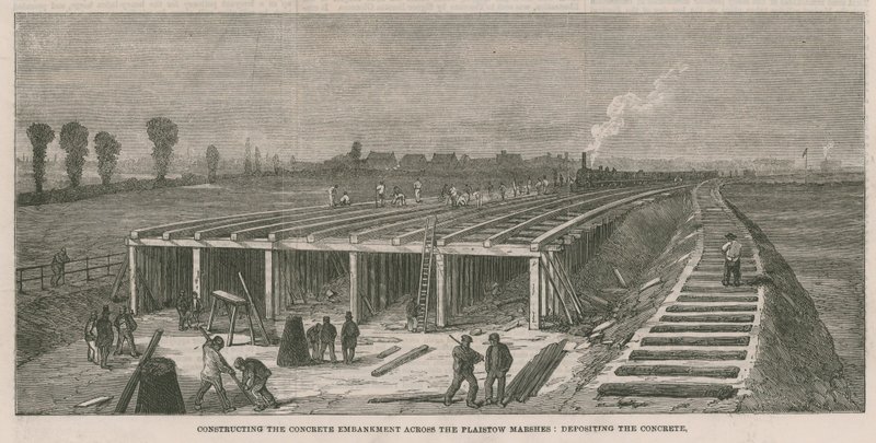 Plaistow bataklıkları boyunca beton set inşa etmek by English School