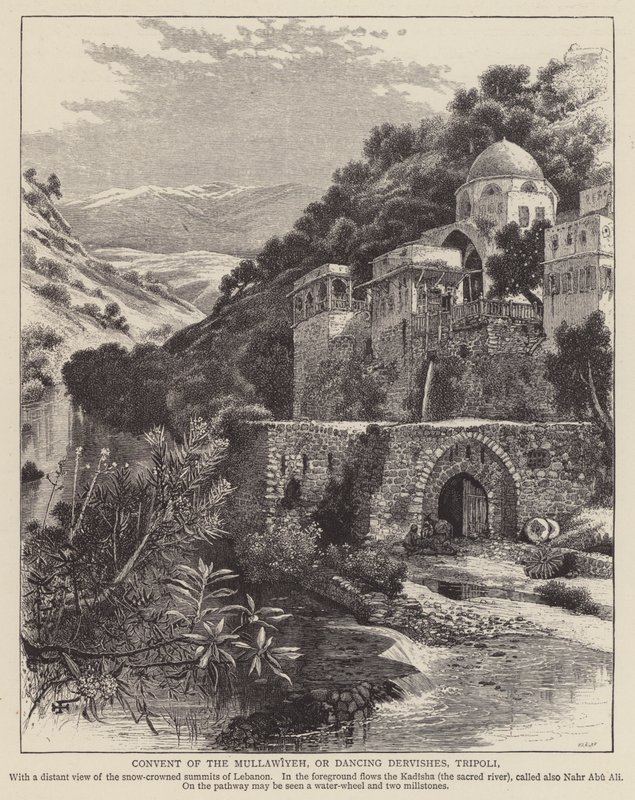 Mullawiyeh Manastırı veya Dans Eden Dervişler, Trablus (gravür) by English School