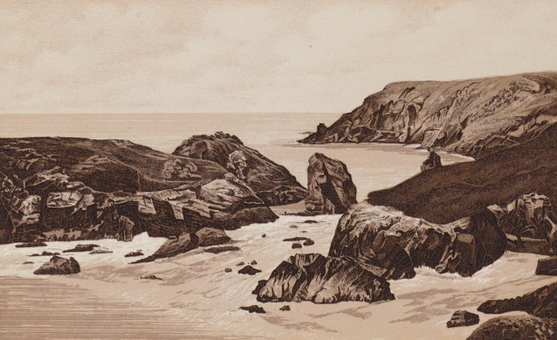 Cornwall: Kynance Koyu, Penzance (taş) by English School