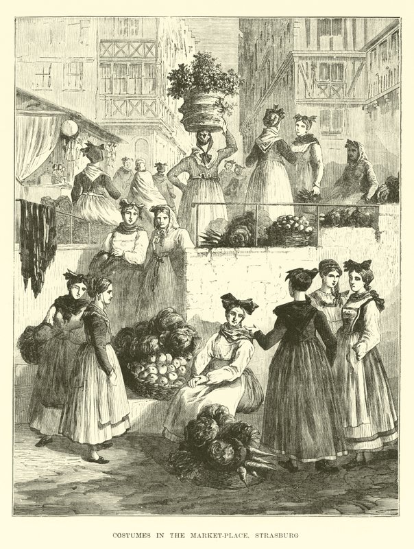 Pazar yerindeki kostümler, Strasburg by English School