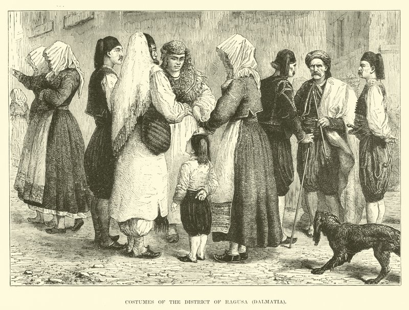 Ragusa, Dalmaçya Bölgesi Kostümleri by English School
