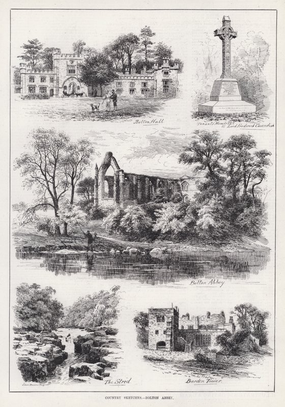 Ülke Skeçleri, Bolton Manastırı (gravür) by English School