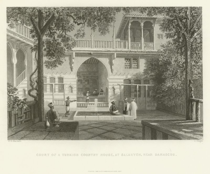Bir Türk Kır Evi Mahkemesi, Şam yakınlarındaki Salahyeh, 1837 by English School