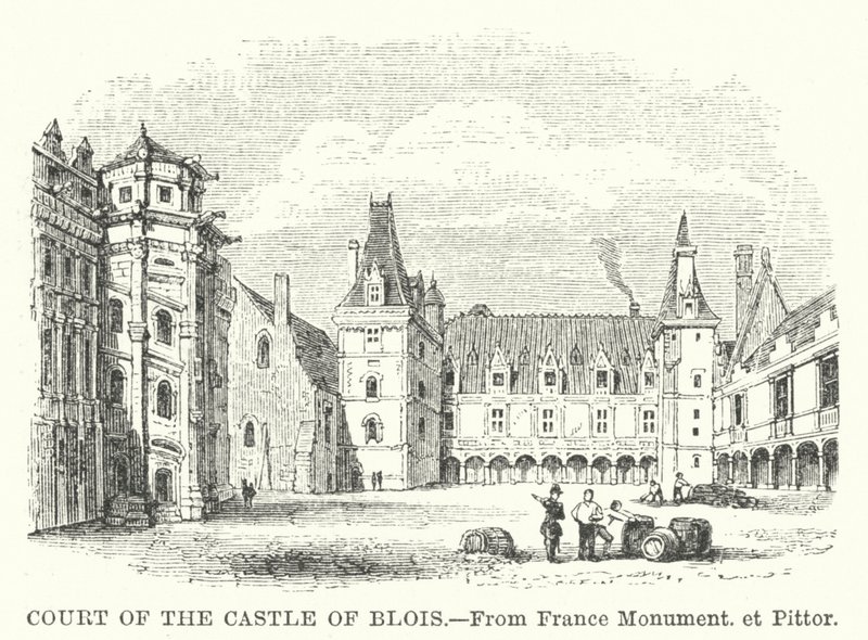 Blois Şatosu Avlusu (gravür) by English School