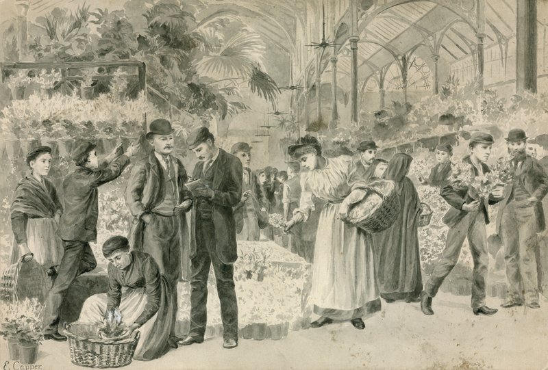 Covent Garden, Londra (kağıt üzerinde wc) by English School