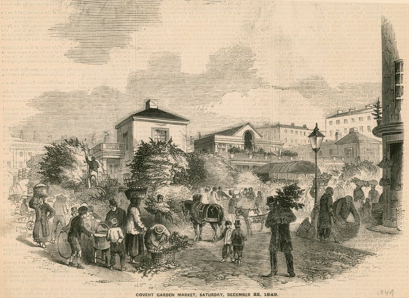 Covent Garden Pazarı, 22 Aralık 1849 by English School