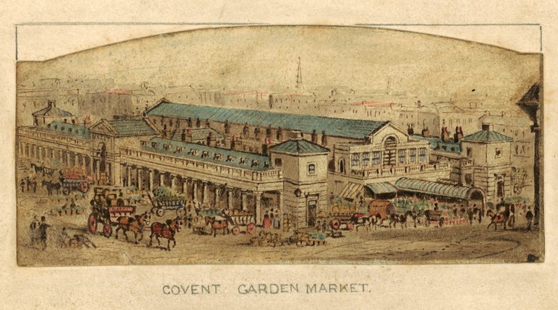 Covent Garden Market, Londra (kağıt üzerinde wc) by English School