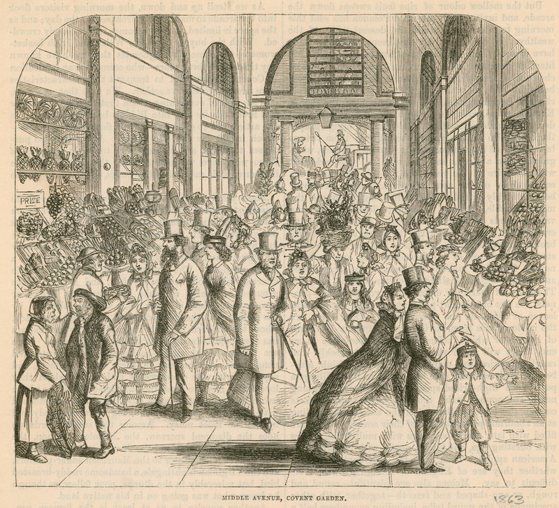 Covent Garden Market, Londra: Orta cadde by English School