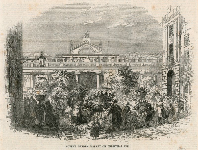 Covent Garden Market, Londra, Noel arifesinde by English School