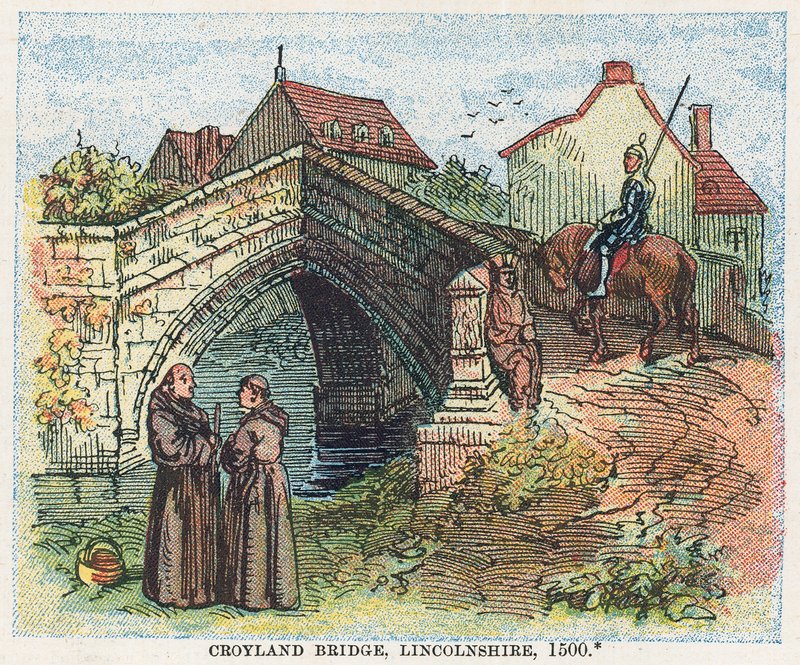 Croyland Köprüsü, Lincolnshire by English School