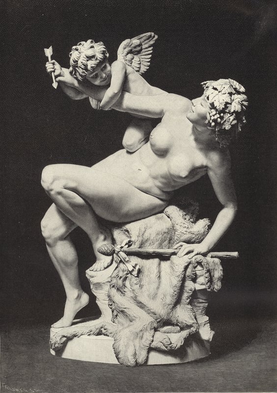 Aşk tanrısı ve Bacchante by English School