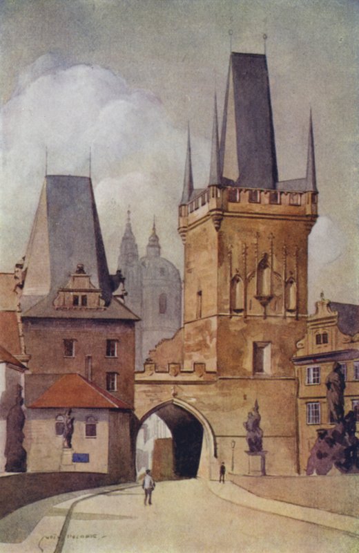 Çekoslovakya: Praha, Charles Köprüsü (renkli taş) by English School