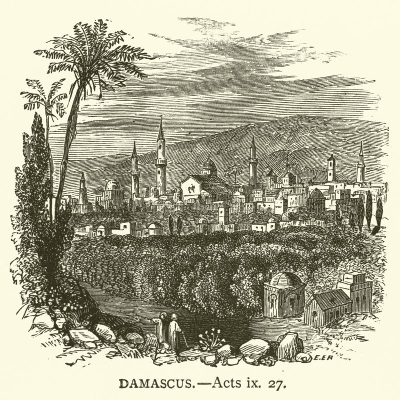 Şam, Elçilerin İşleri, ix, 27 (gravür) by English School