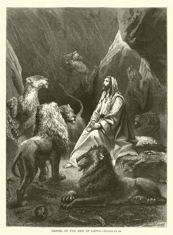 Aslanların İnindeki Daniel, Daniel, VI, 16 by English School