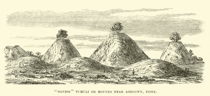 Ashdown, Essex yakınlarındaki Danimarka Tümülüsleri veya Höyükleri by English School