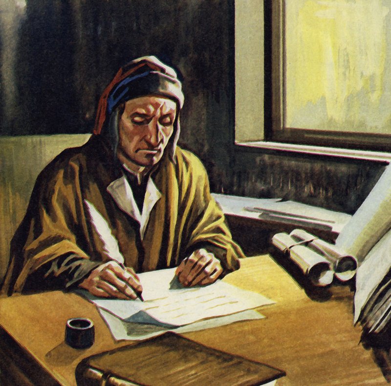 Dante zamanının çoğunu İlahi Komedya