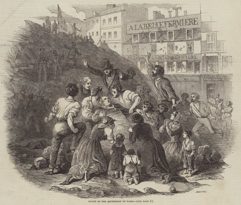 Paris Başpiskoposunun Ölümü (gravür) by English School